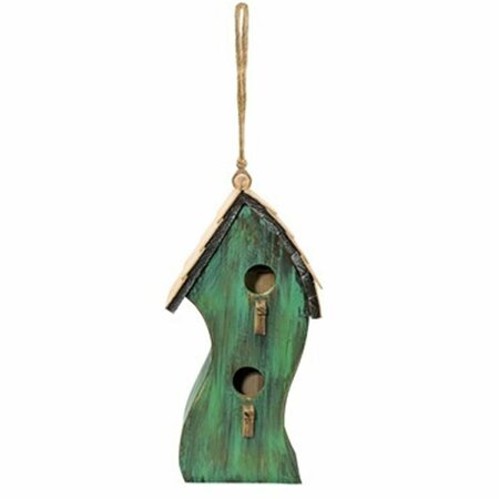 UNCONDITIONAL LOVE Corp  Swirly Wooden Bird House, Green UN1502633